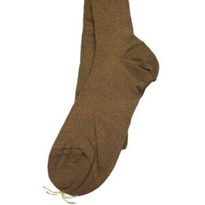 Bresciani 1970 Woman Italian Thigh High Light Brown Glittery Socks New W/Tags